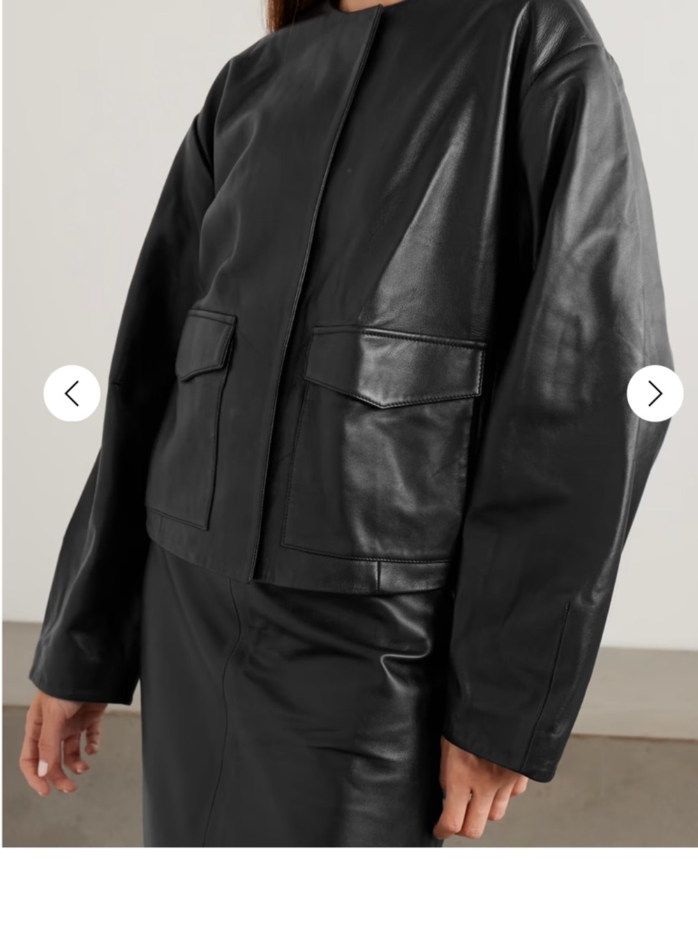 St. Agni Black Leather Boxy Jacket